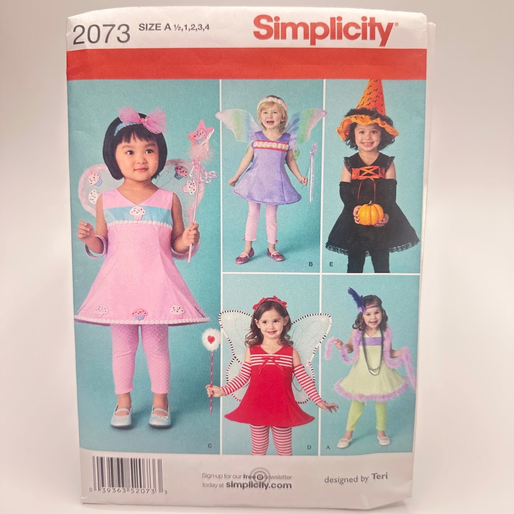 Simplicity Sewing Pattern 2073 Toddlers Costume Toddler Size A (1/2-4) Uncut FF